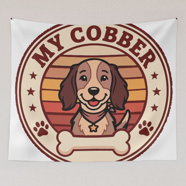 Item preview, My Cobber Vintage Dog Badge Illustration designed and sold by BestChoiceService.