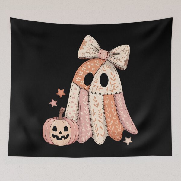Item preview, Halloween Floral Ghost Coquette Patchwork Spooky Boo designed and sold by PunkNation-Arts.