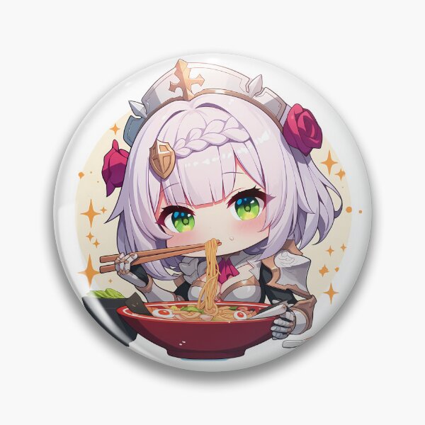 Item preview, Noelle Genshin Impact Chibi Ramen Noodles Cozy Sparkles designed and sold by mildaclairmo.