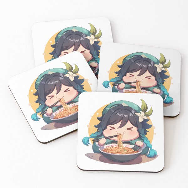 Item preview, Venti Genshin Impact Chibi Ramen Noodles Sparkles Cozy designed and sold by mildaclairmo.