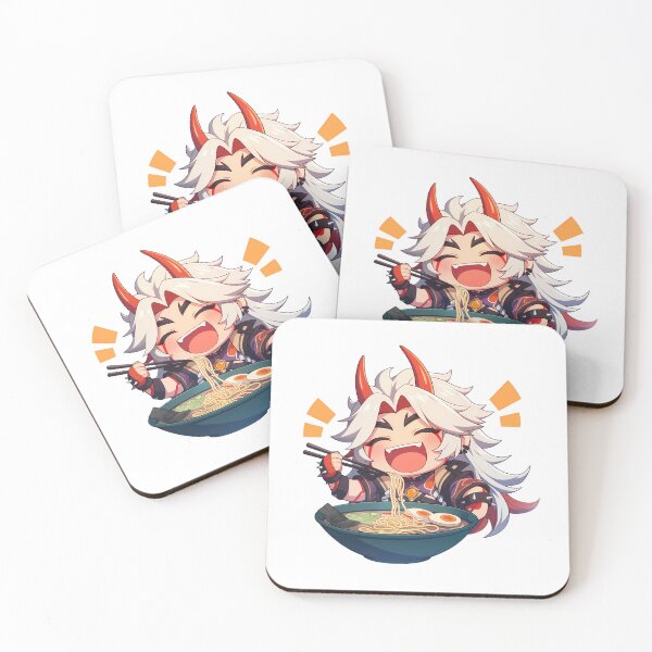 Item preview, Arataki Itto Genshin Impact Laughing Chibi Ramen Noodles Chaos designed and sold by mildaclairmo.