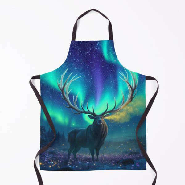 Item preview, Majestic Stag Aurora Borealis Night Sky Art designed and sold by MystArt1.