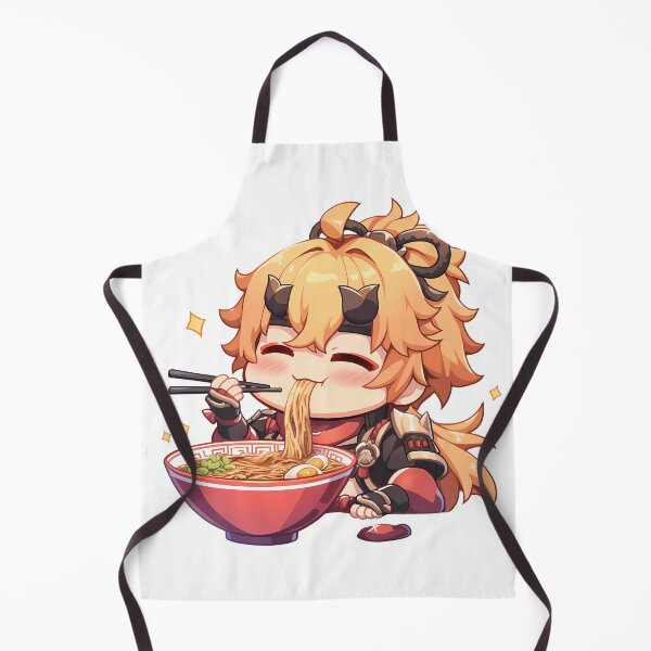 Item preview, Thoma Genshin Impact Warm Kawaii Ramen Chibi Noodle Slurp designed and sold by mildaclairmo.
