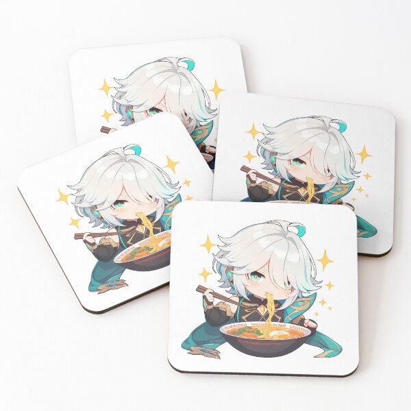 Item preview, Alhaitham Genshin Impact Chibi Teal Ramen Noodle Focus designed and sold by mildaclairmo.