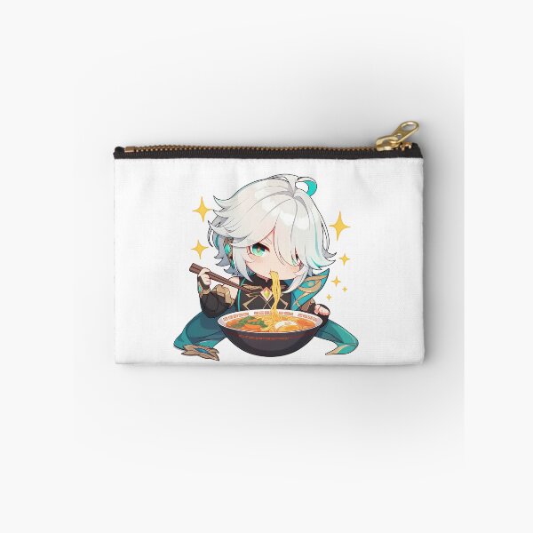 Item preview, Alhaitham Genshin Impact Chibi Teal Ramen Noodle Focus designed and sold by mildaclairmo.