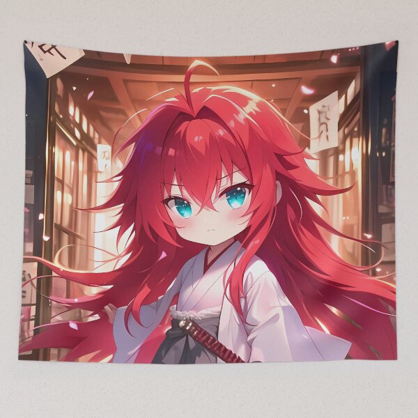 Item preview, Rias Gremory High School Dxd Chibi Waifu Kimono Cherry Blossoms designed and sold by TanglenRabbit.