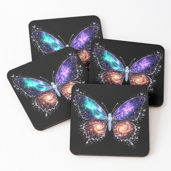 Item preview, Galaxy Butterfly Aurora Wings Cosmic Art Print designed and sold by MystArt1.