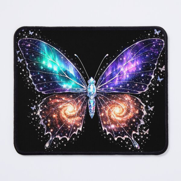 Item preview, Galaxy Butterfly Aurora Wings Cosmic Art Print designed and sold by MystArt1.