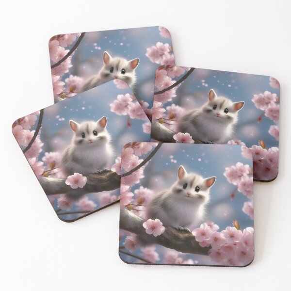 Item preview, Fluffy Baby Squirrel Perched in Cherry Blossoms designed and sold by CASASIS_MERCH.