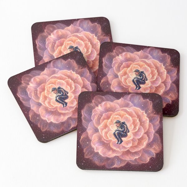 Item preview, Sleeping Astronaut Floating in Rose Nebula Art designed and sold by MystArt1.