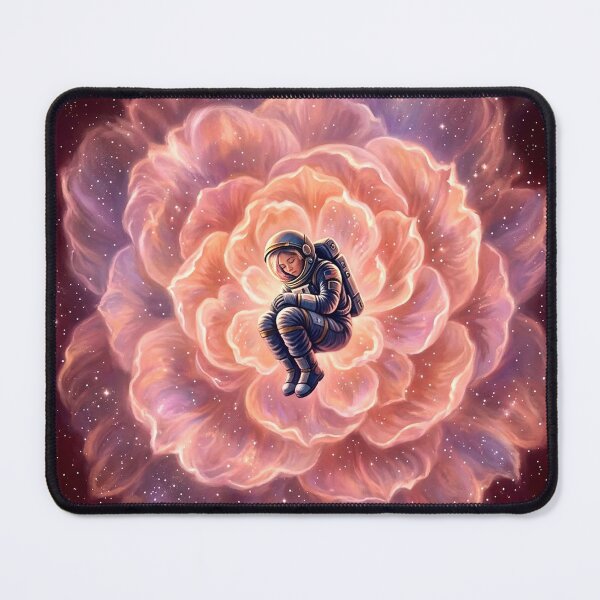 Item preview, Sleeping Astronaut Floating in Rose Nebula Art designed and sold by MystArt1.