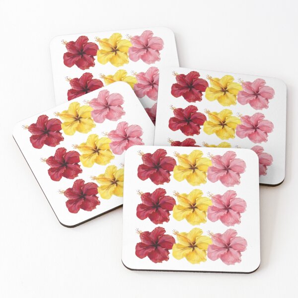 Item preview, Vibrant Tricolor Hibiscus Botanical Print Pattern designed and sold by VibranPalette.