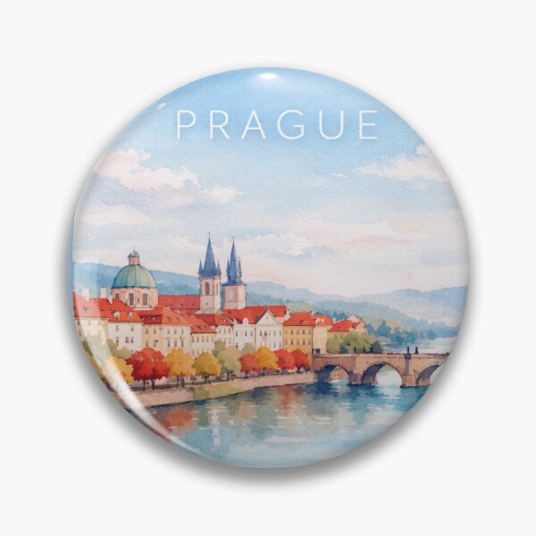 Item preview, Prague Charles Bridge Poster | Autumn Cityscape Illustration | Czech Republic Travel Wall Art designed and sold by Witsprings.