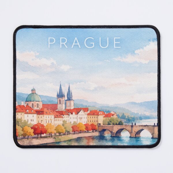 Item preview, Prague Charles Bridge Poster | Autumn Cityscape Illustration | Czech Republic Travel Wall Art designed and sold by Witsprings.