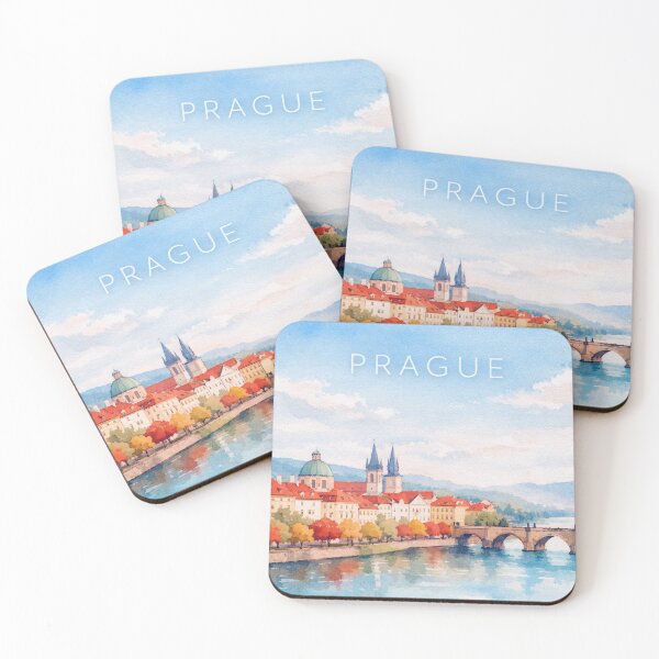Item preview, Prague Charles Bridge Poster | Autumn Cityscape Illustration | Czech Republic Travel Wall Art designed and sold by Witsprings.