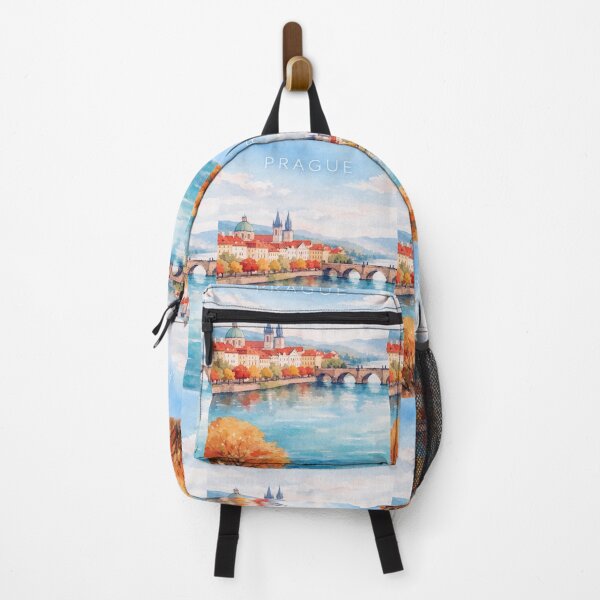 Item preview, Prague Charles Bridge Poster | Autumn Cityscape Illustration | Czech Republic Travel Wall Art designed and sold by Witsprings.