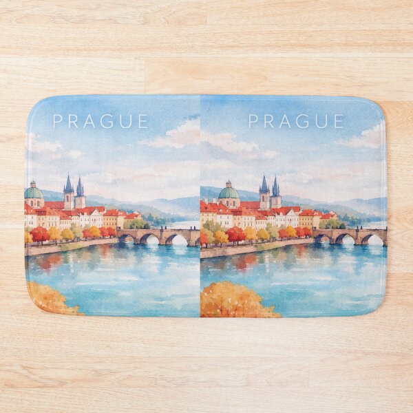 Item preview, Prague Charles Bridge Poster | Autumn Cityscape Illustration | Czech Republic Travel Wall Art designed and sold by Witsprings.