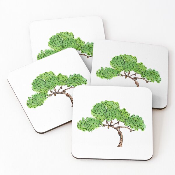 Item preview, Cacao Tree II, Green Minimalist Modern Watercolor Ink Illustration designed and sold by SWSandraWechner.