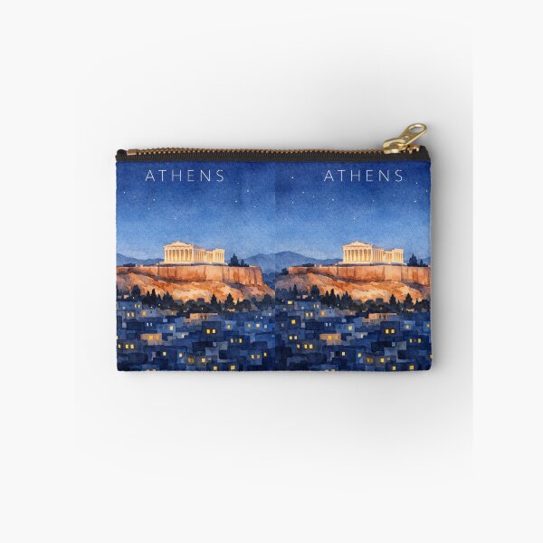 Item preview, Athens Acropolis Night Poster | Parthenon Illustration | Greece Travel Wall Art designed and sold by Witsprings.