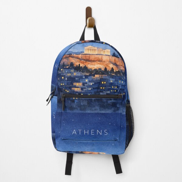 Item preview, Athens Acropolis Night Poster | Parthenon Illustration | Greece Travel Wall Art designed and sold by Witsprings.