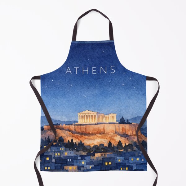 Item preview, Athens Acropolis Night Poster | Parthenon Illustration | Greece Travel Wall Art designed and sold by Witsprings.