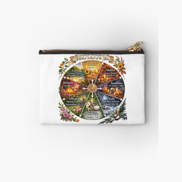 Item preview, Southern Hemisphere Witches Wheel of the Year | Pagan Sabbat Calendar | Witchcraft Seasonal Art designed and sold by Kjahli.