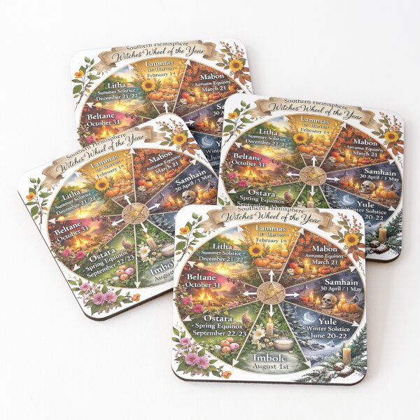 Item preview, Southern Hemisphere Witches Wheel of the Year | Pagan Sabbat Calendar | Witchcraft Seasonal Art designed and sold by Kjahli.