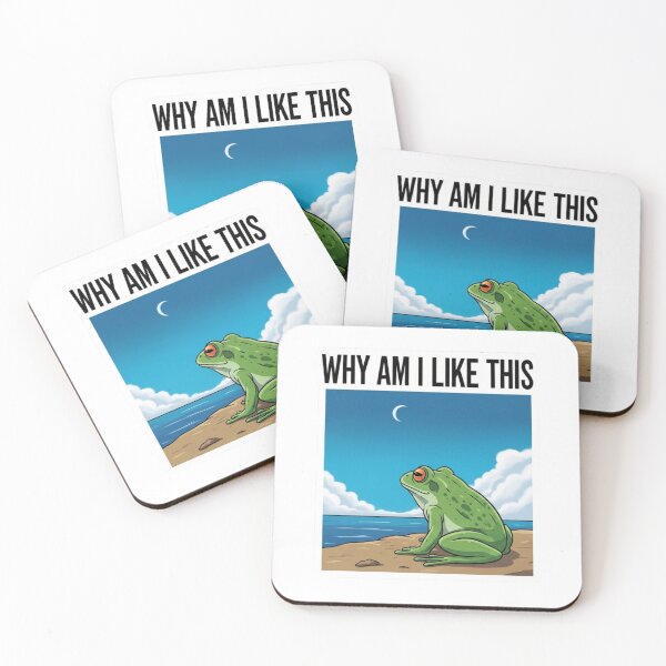 Item preview, Funny Frog Meme Sticker – Why Am I Like This Relatable Aesthetic designed and sold by MongOficial.