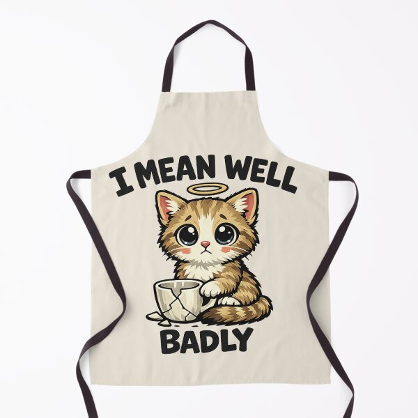 Item preview, I Mean Well Badly Kitten Shirt – Funny Innocent but Guilty Cat Tee designed and sold by POD DYNASTY.