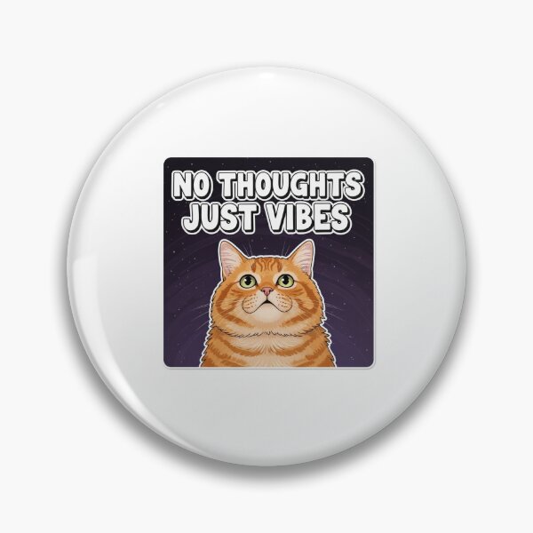 Item preview, No Thoughts Just Vibes Cat Sticker – Funny Kawaii Meme Aesthetic designed and sold by MongOficial.