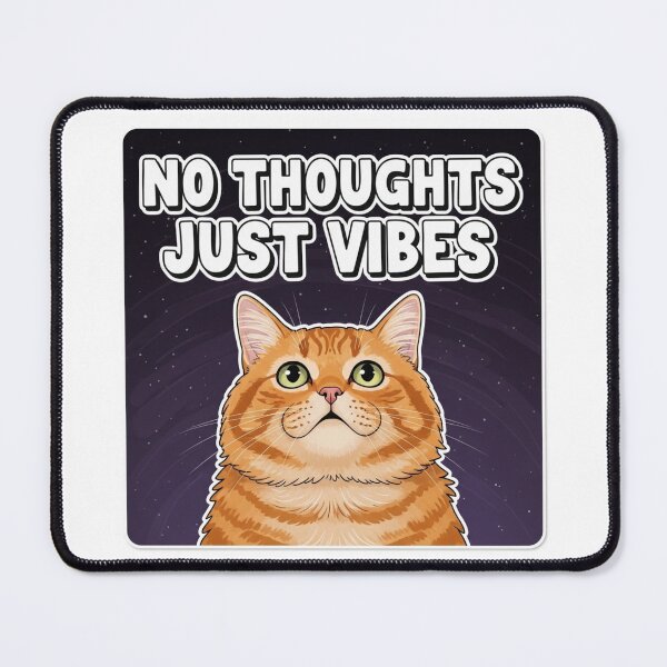 Item preview, No Thoughts Just Vibes Cat Sticker – Funny Kawaii Meme Aesthetic designed and sold by MongOficial.