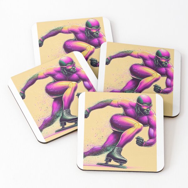 Item preview, Male Speed Skater Hot Pink designed and sold by Lucienne Reimagined.