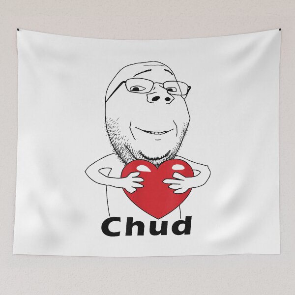 Item preview, Funny Chud Guy Love Meme Heart Hug designed and sold by HeidixHDesigns.