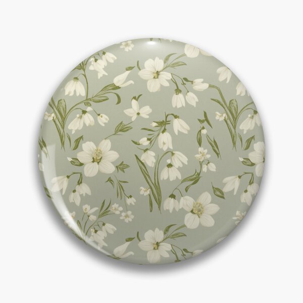 Item preview, Snowdrop Floral Pattern On Mint Green Gray Background designed and sold by burbankdesigns.