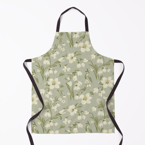Item preview, Snowdrop Floral Pattern On Mint Green Gray Background designed and sold by burbankdesigns.