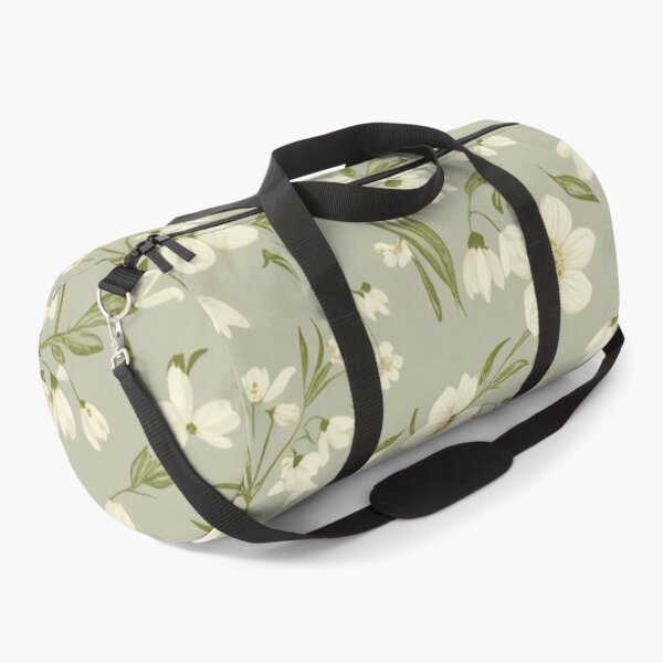 Item preview, Snowdrop Floral Pattern On Mint Green Gray Background designed and sold by burbankdesigns.
