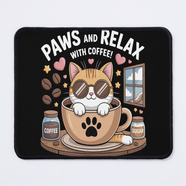 Item preview, Paws and Relax with Coffee designed and sold by NicolaMail.