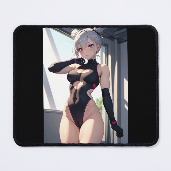 Item preview, Athletic Anime Girl Sakurada Kyomari - Techwear Bodysuit and Space Buns Art Poster designed and sold by iloveanimechibi.