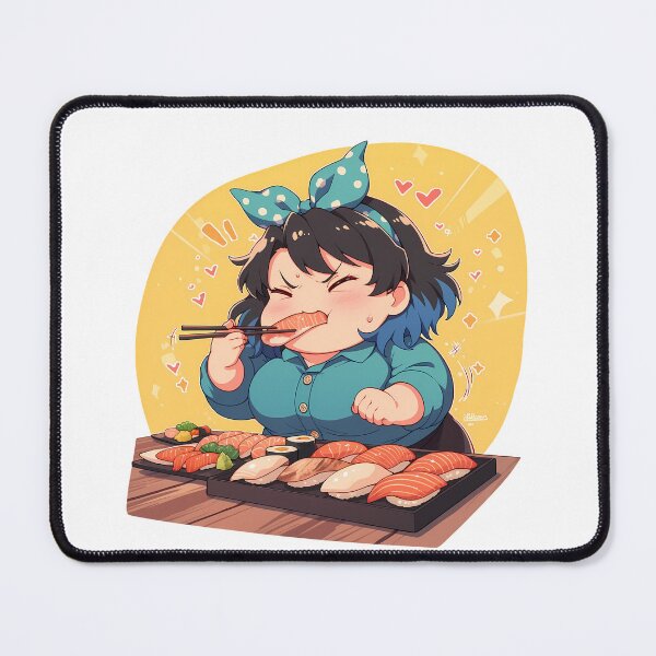 Item preview, Ruka Sarashina Rent A Girlfriend Chibi Sushi Pink Hair Crunch designed and sold by Spraykart.