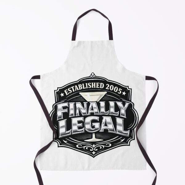 Item preview, 21st Birthday | Finally Legal 2005 – Retro Martini Celebration Gift – Metallic Chrome Badge Design designed and sold by avinigav.