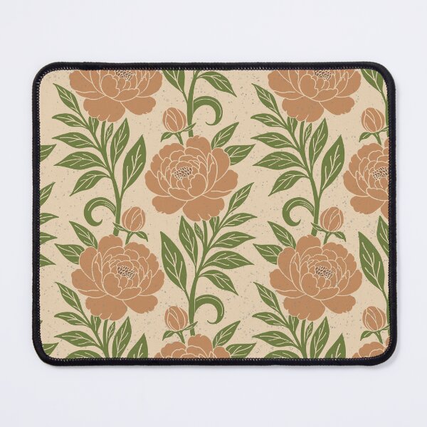 Item preview, Large Terracotta Peony Botanical Pattern Cream Background Earthy Floral designed and sold by DColourMuse.