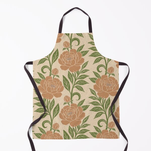 Item preview, Large Terracotta Peony Botanical Pattern Cream Background Earthy Floral designed and sold by DColourMuse.