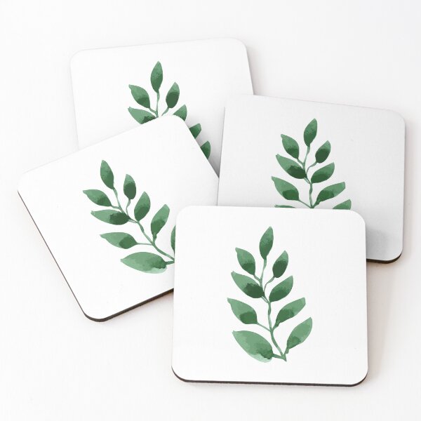 Item preview, Delicate Leaf, Green Minimalist Modern Watercolor Sketch  designed and sold by SWSandraWechner.