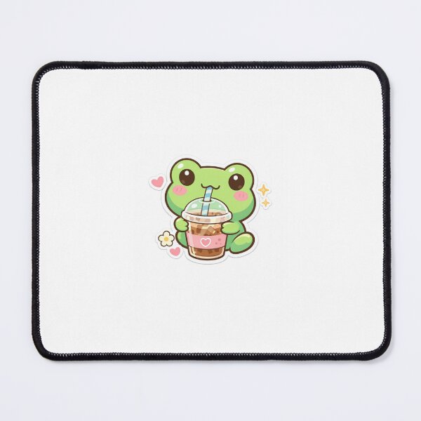 Item preview, Pretty frog drinking iced coffee designed and sold by AidaAviles.