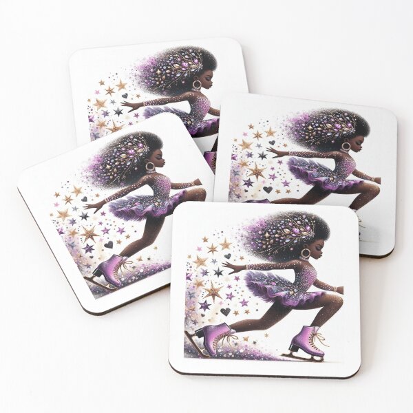 Item preview, Black Girl Skate with Stars designed and sold by Lucienne Reimagined.