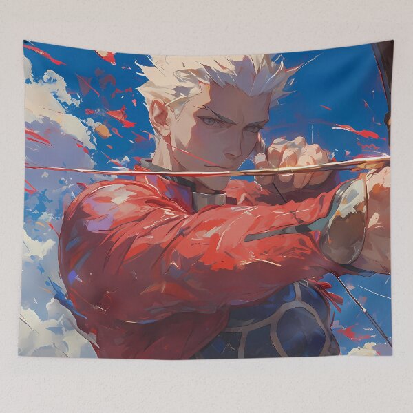 Item preview, Archer Fate Stay Night Crimson Aiming Pose Under Bright Sky designed and sold by Spraykart.