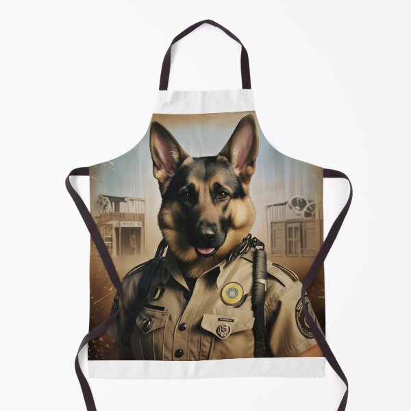 Item preview, German Shepherd Sheriff - Funny Western Police Dog Art designed and sold by Mirgonhood.
