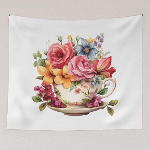 Item preview, Vintage Floral Teacup Design designed and sold by Selah & Grace Designs.