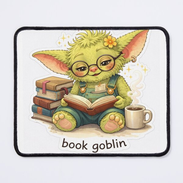 Item preview, Book Goblin Cute Sticker | Reading Goblin | Cozy Book Lover Aesthetic designed and sold by SoftThreatCo .