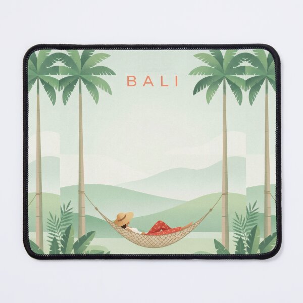 Item preview, Bali Tropical Poster | Hammock Relaxation Illustration | Minimalist Island Travel Wall Art designed and sold by Witsprings.